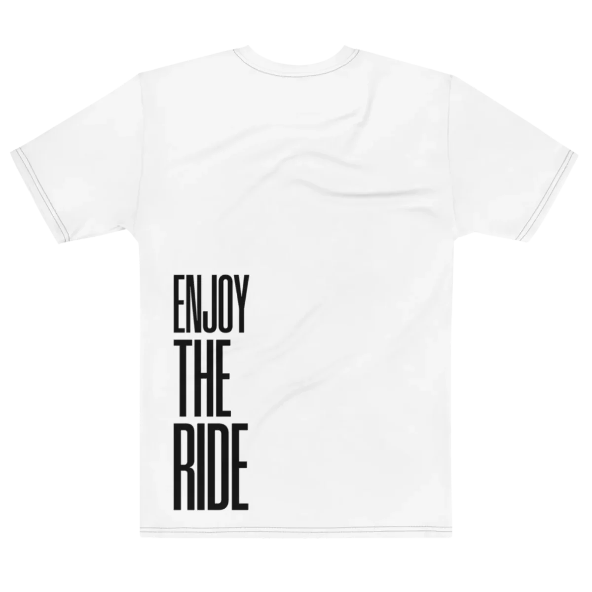"ENJOY THE RIDE" Backprint Tee, flat back view, Its.That.