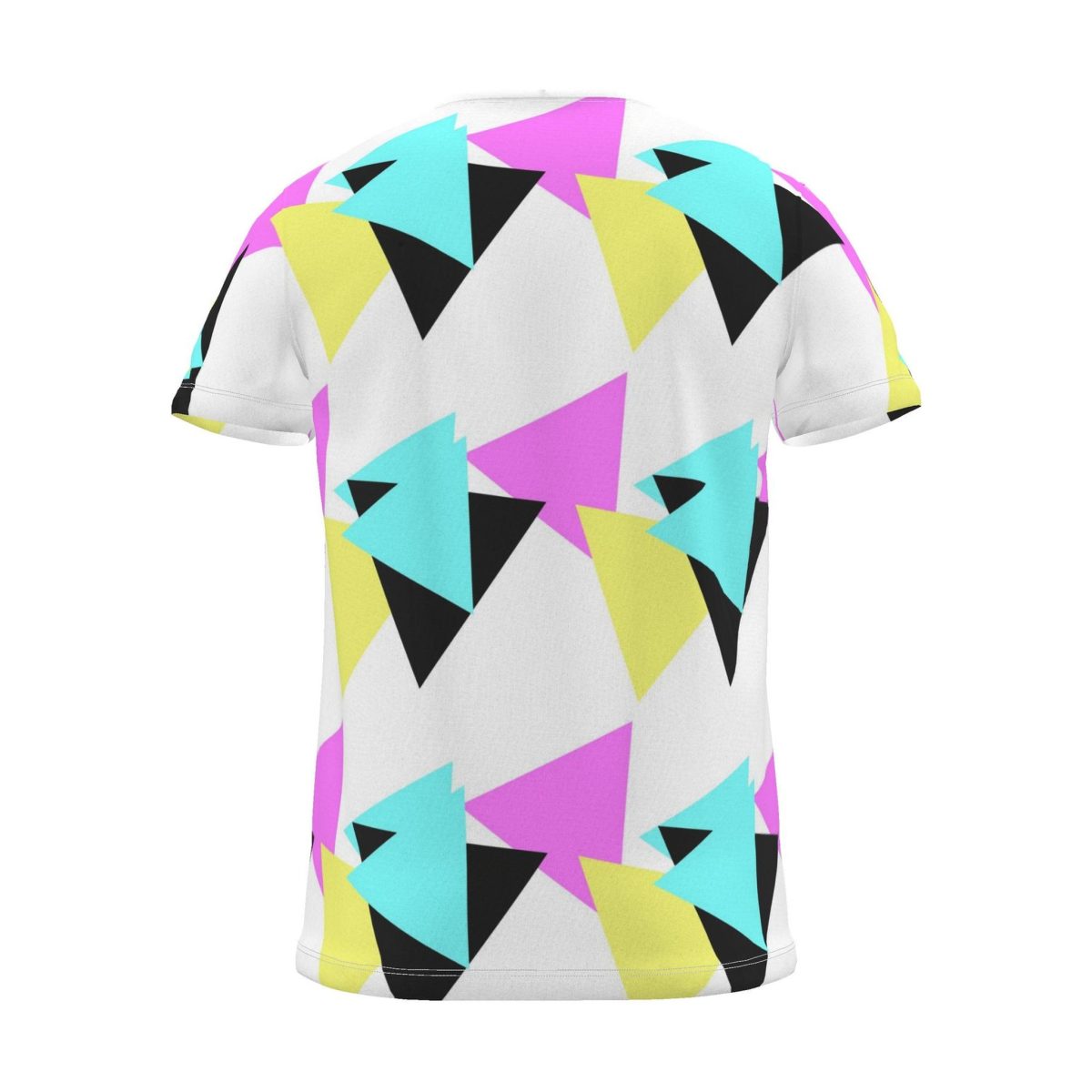 Geo Blocks All-Over Print T-Shirt, white, back view