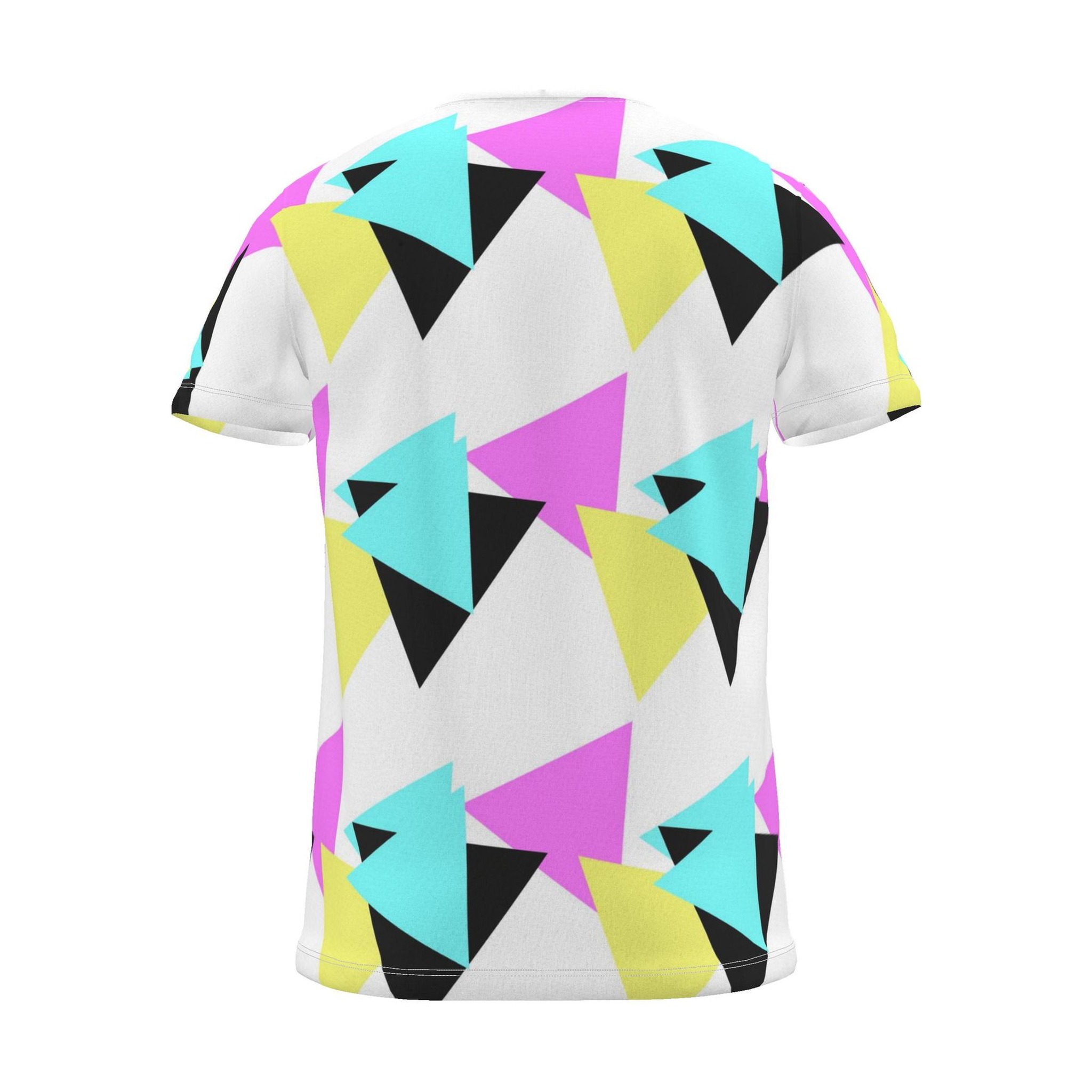 Geo Blocks All-Over Print T-Shirt, white, back view