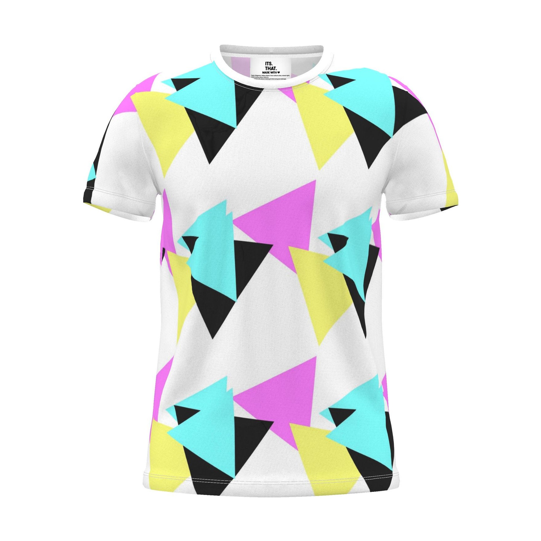 Geo Blocks All-Over Print T-Shirt, white, front view