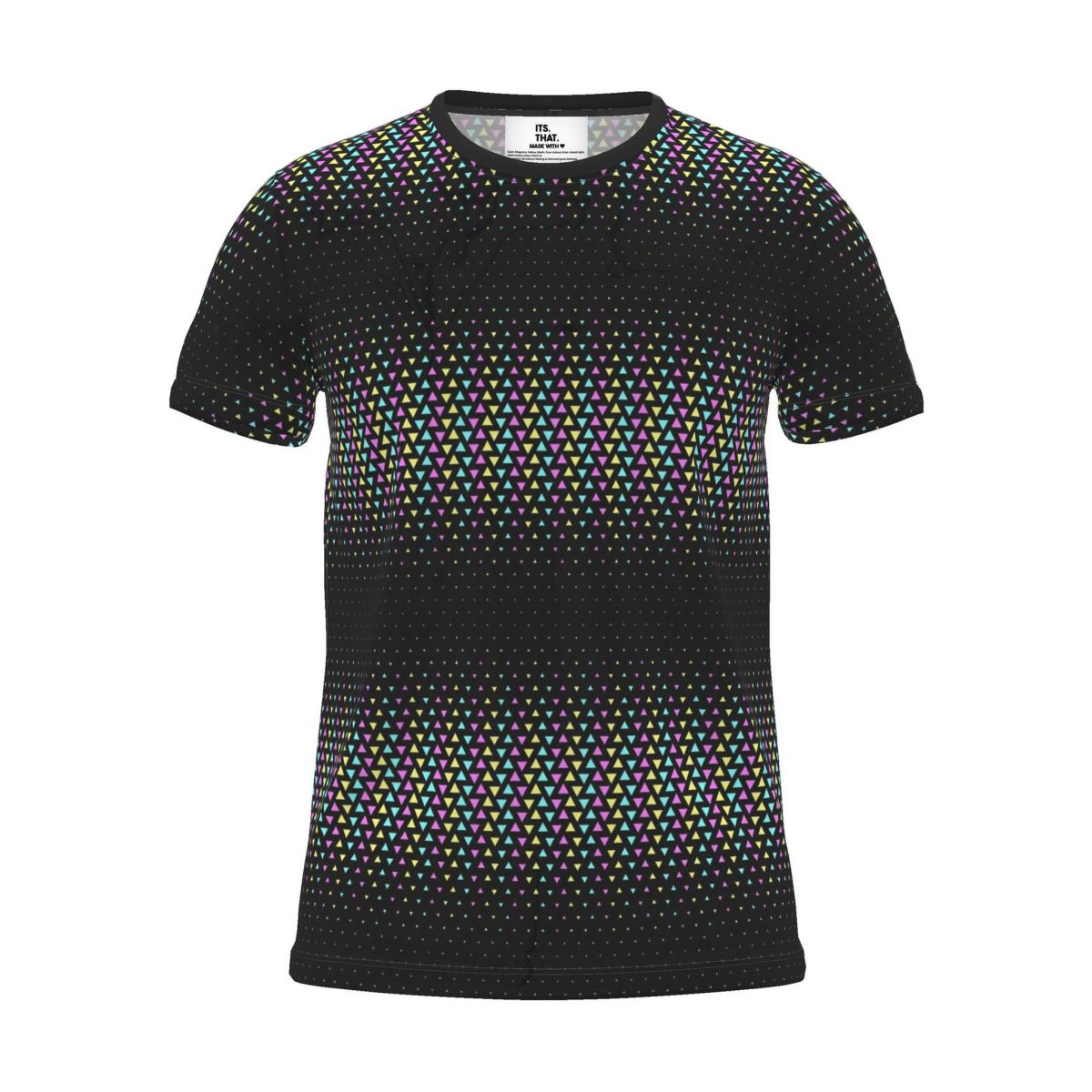 Geo Halftone All-Over Print T-Shirt, black, front view