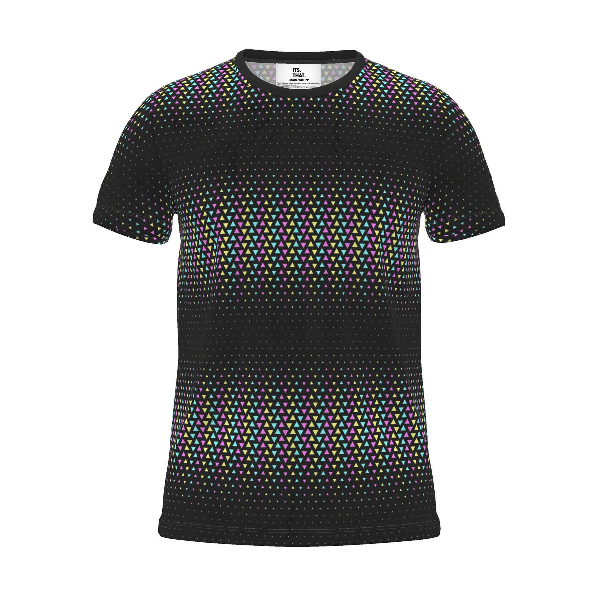 Geo Halftone All-Over Print T-Shirt, black, front view