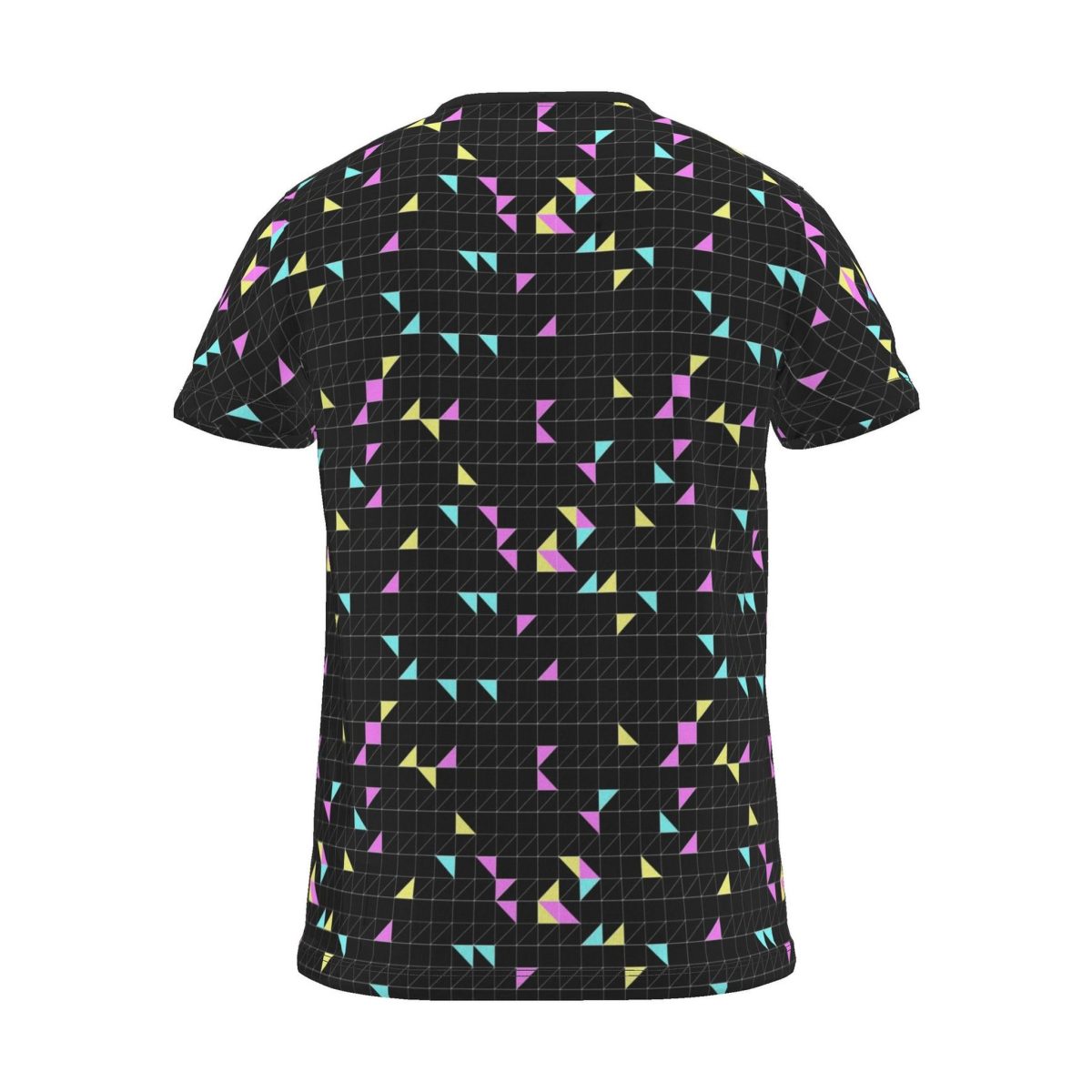 Geo Mesh All-Over Print T-Shirt, black, back view