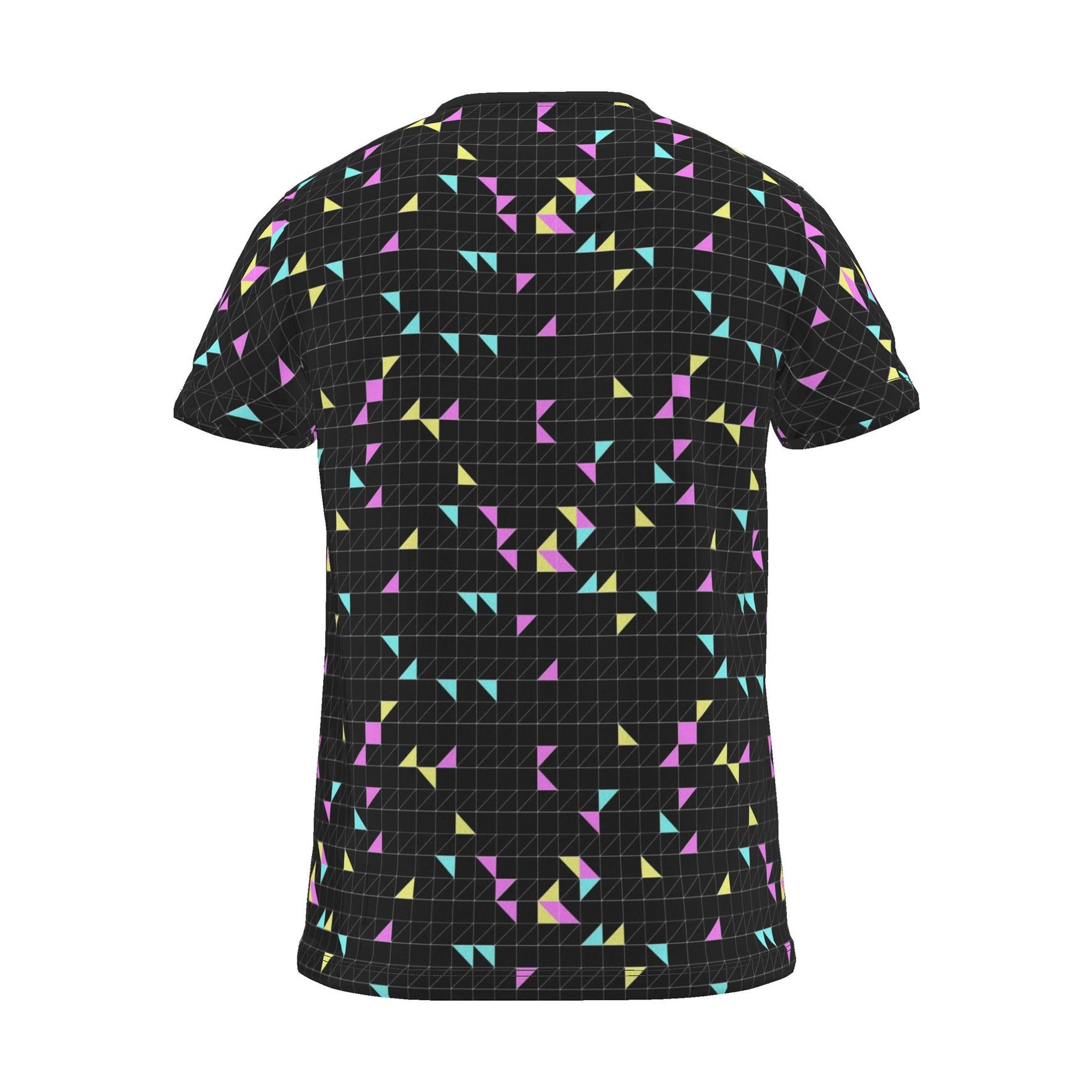 Geo Mesh All-Over Print T-Shirt, black, back view