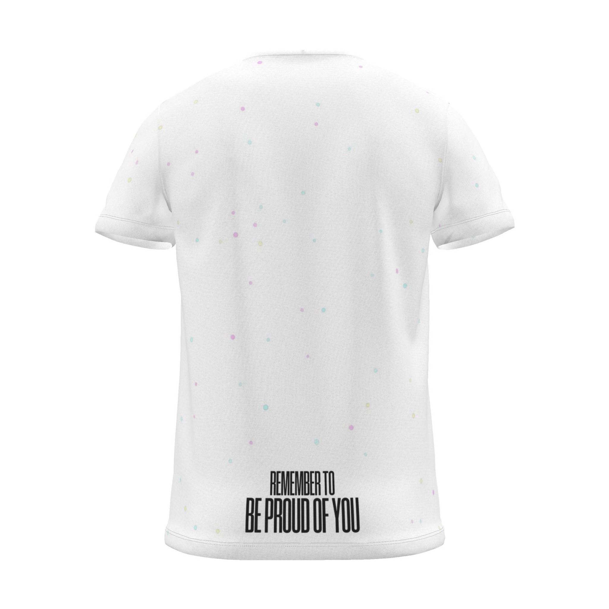 "Be proud of you" Backprint Tee, white dots, back view