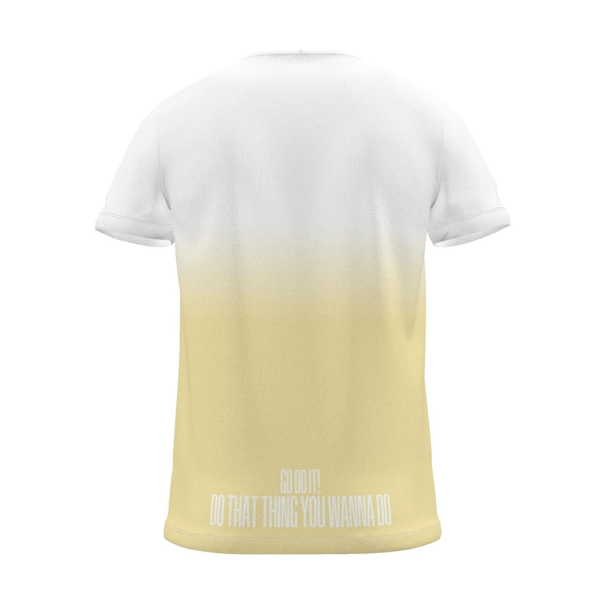 "GO DO THAT THING YOU WANNA DO" Backprint Tee, yellow dip, back view