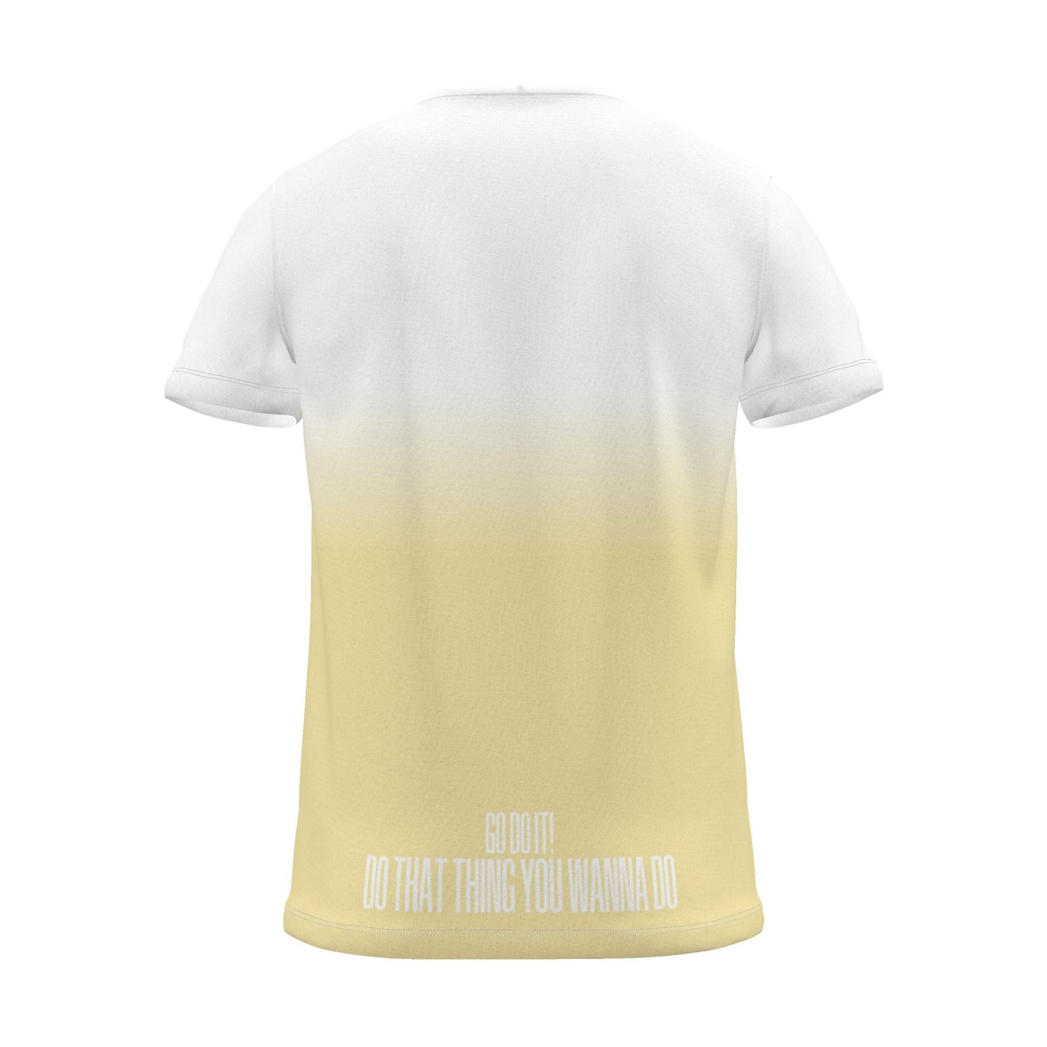 "GO DO THAT THING YOU WANNA DO" Backprint Tee, yellow dip, back view