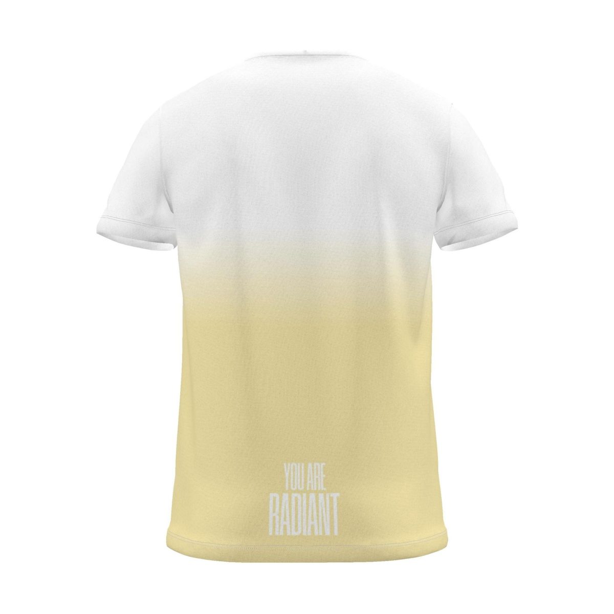 "YOU ARE RADIANT" Backprint Tee, yellow dip, back view