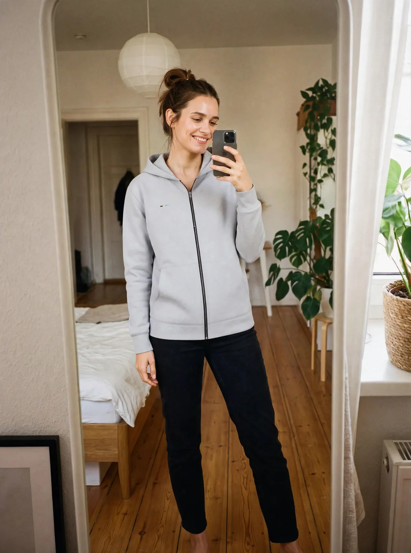 Mist Hoodie, front view, on model