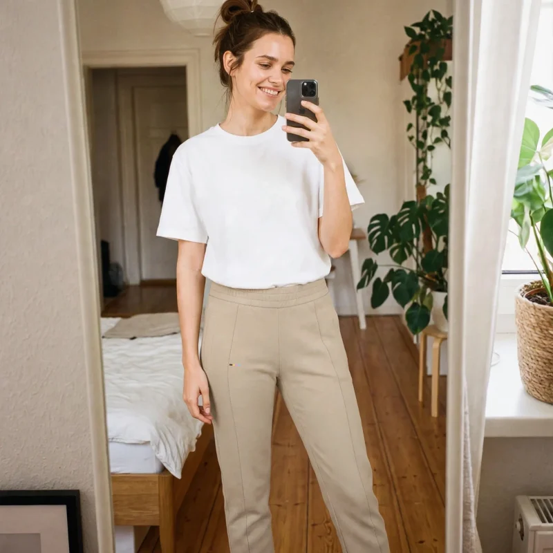 Oat Joggers LIMITED, front view, on model