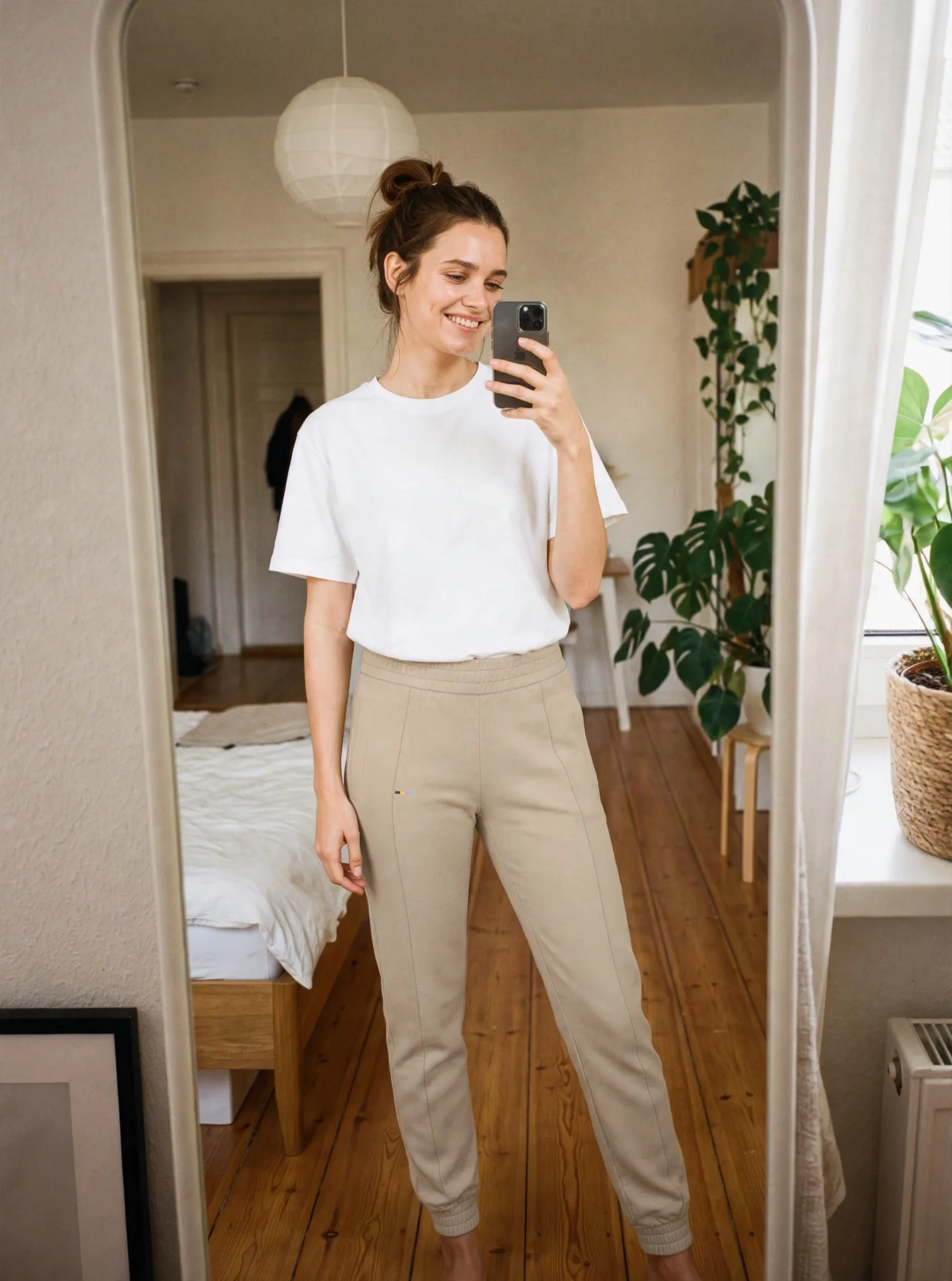 Oat Joggers LIMITED, front view, on model