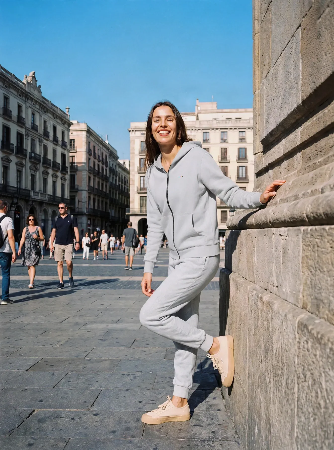 Mist Hoodie, front view, on model