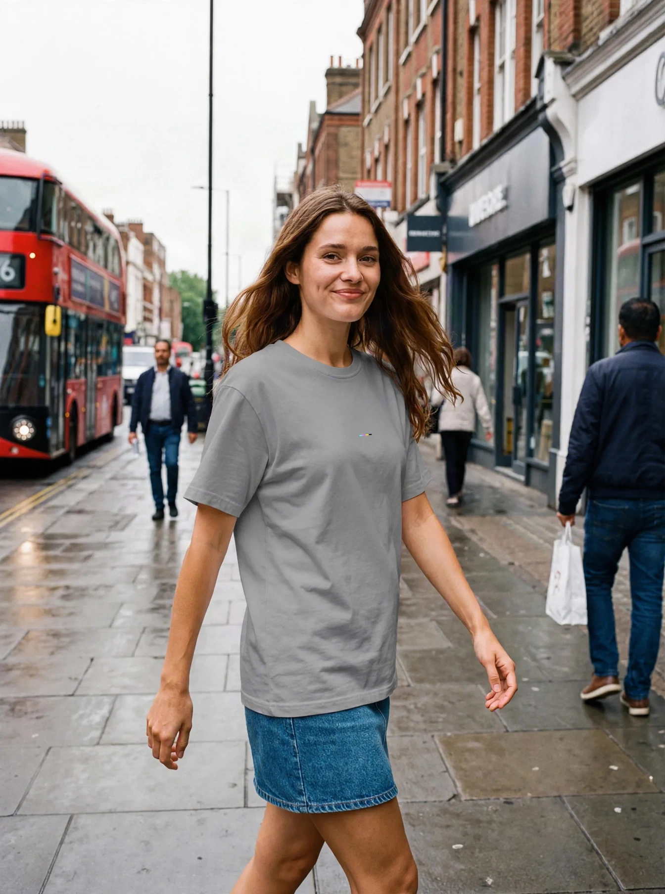 Ash T-Shirt, front view, on model