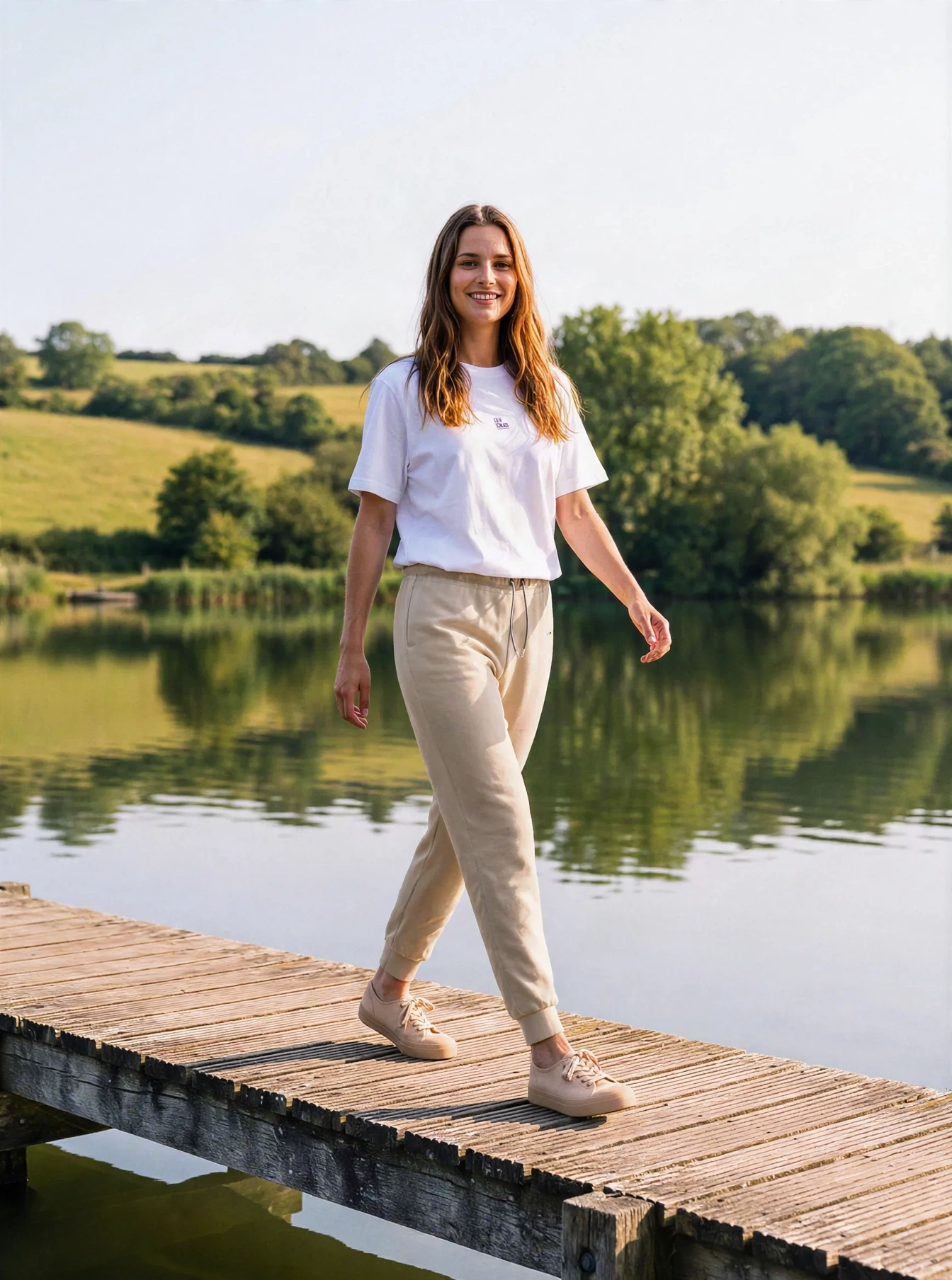 Oat Joggers, front view, on model