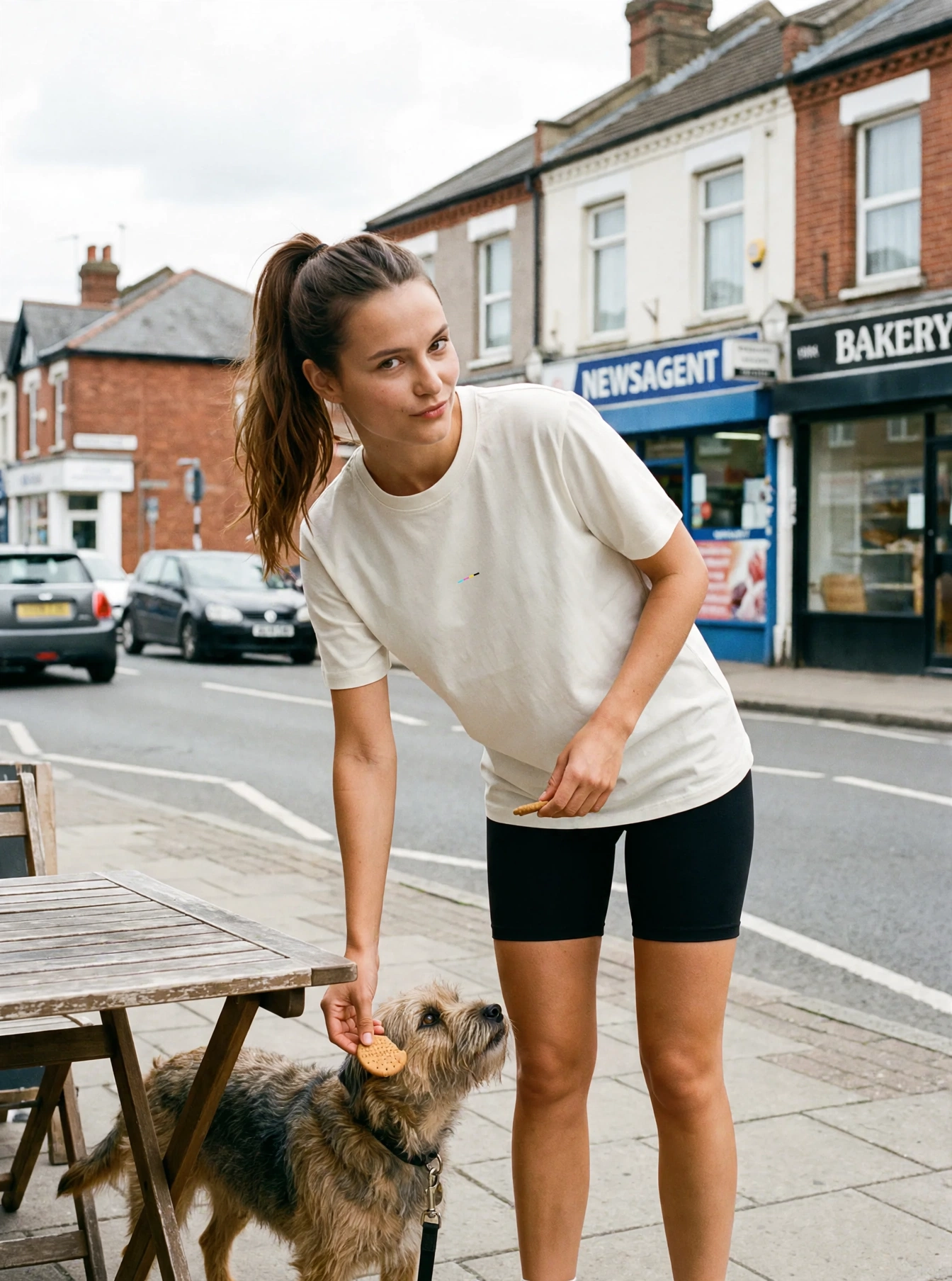 Chalk T-Shirt, front view, on model
