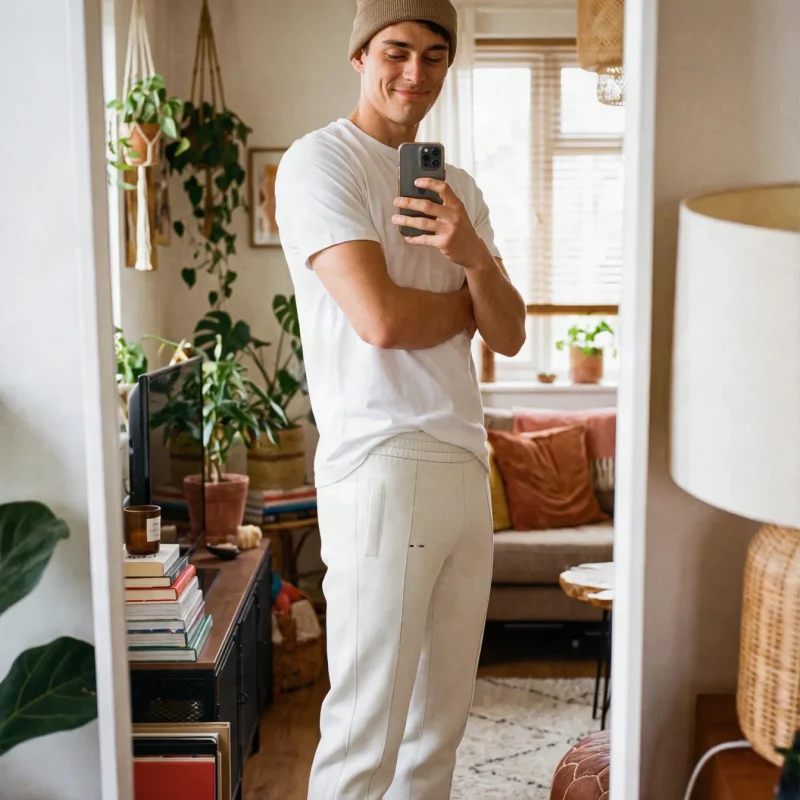 Chalk Joggers LIMITED, front view, on model