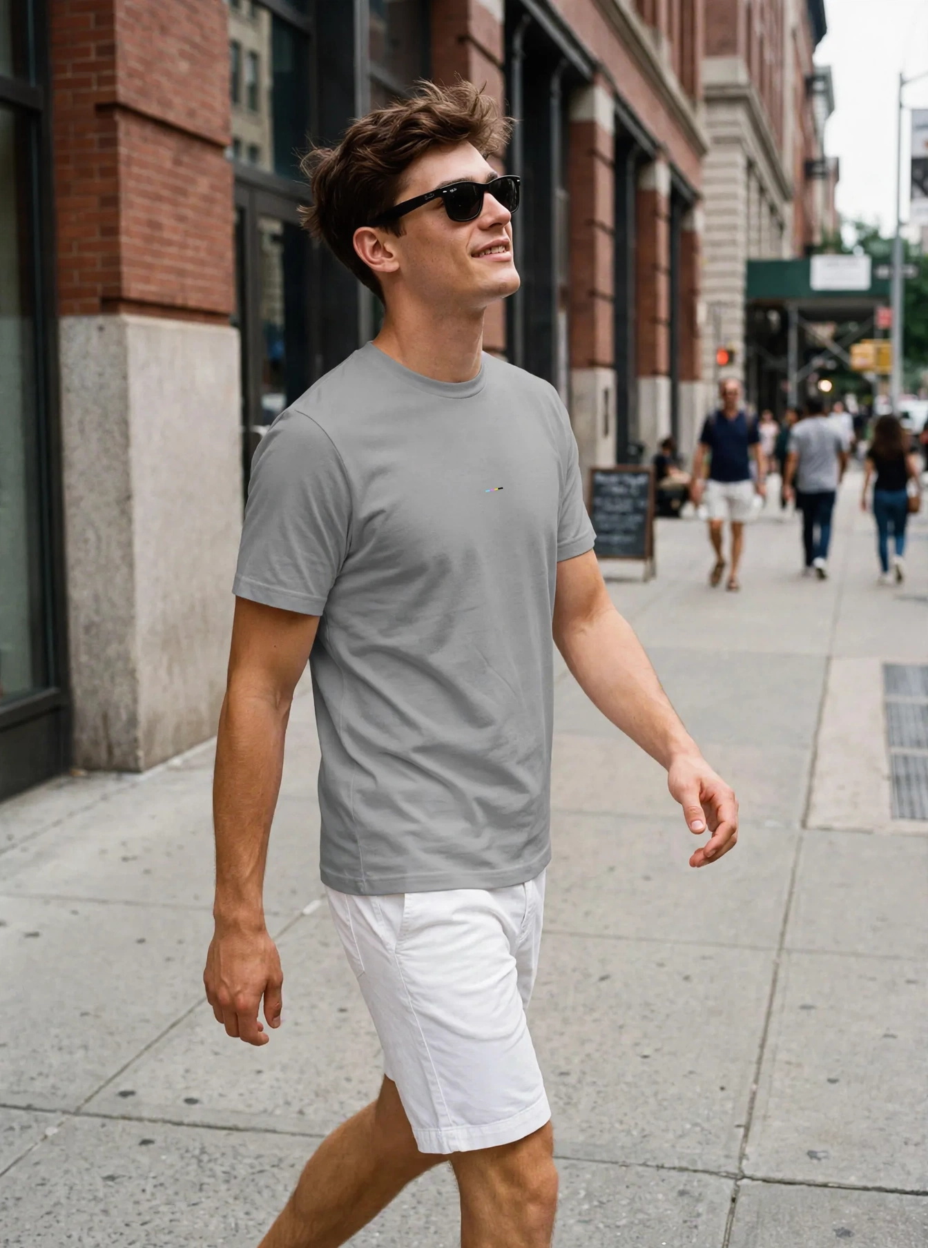 Ash T-Shirt, front view, on model