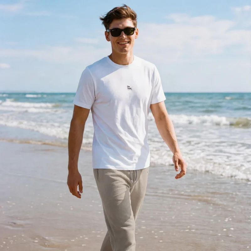 Taupe Cloudfade Joggers, front view, on model