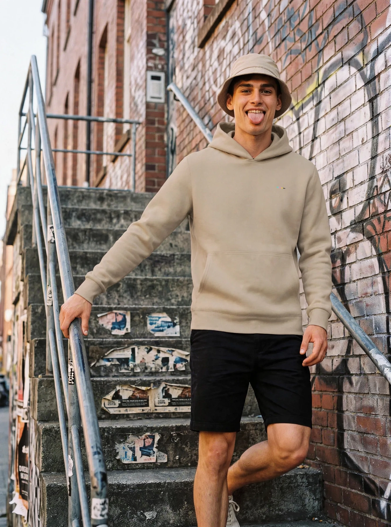 Oat Hoodie, front view, on model