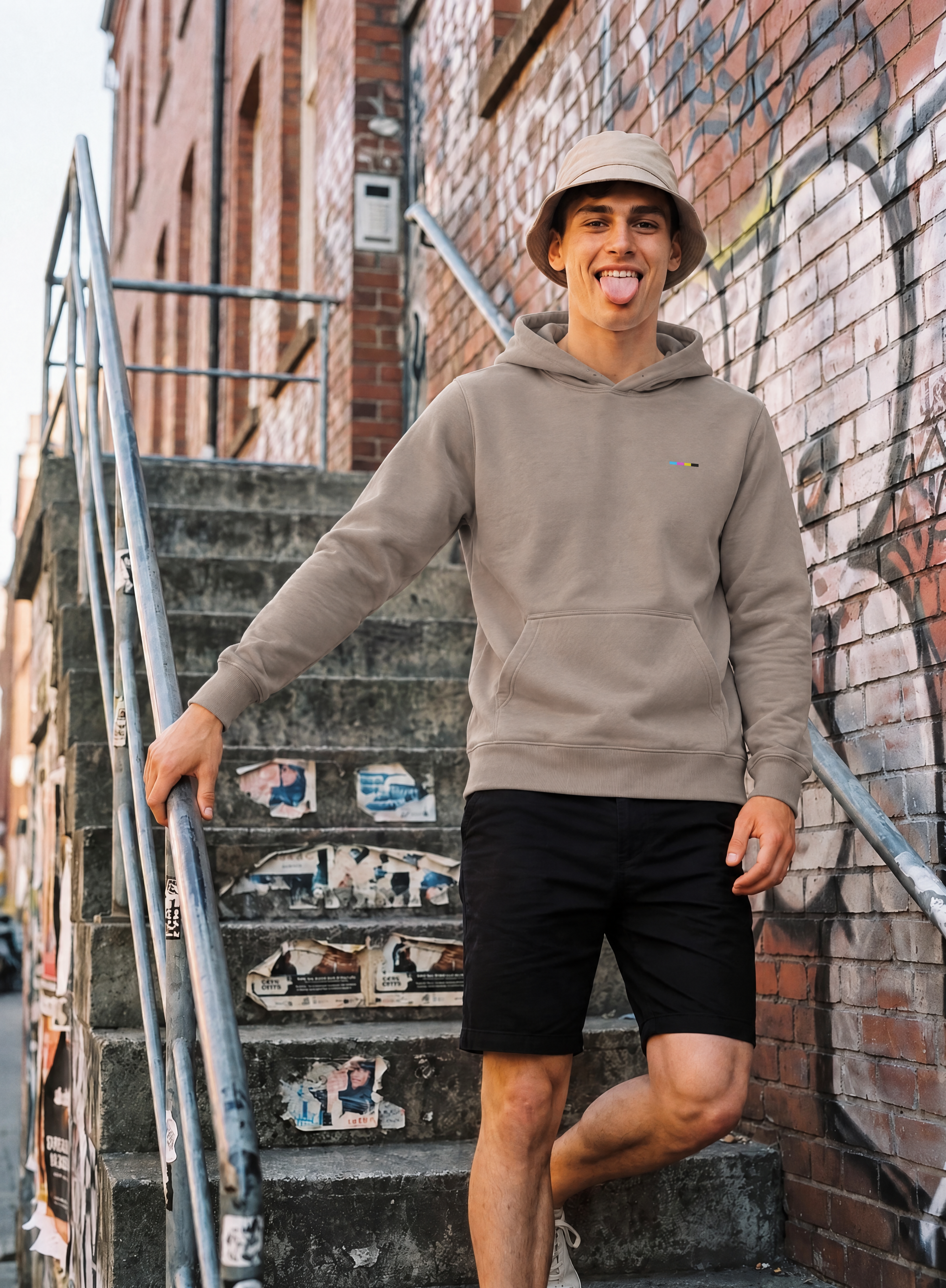 Taupe Hoodie, front view