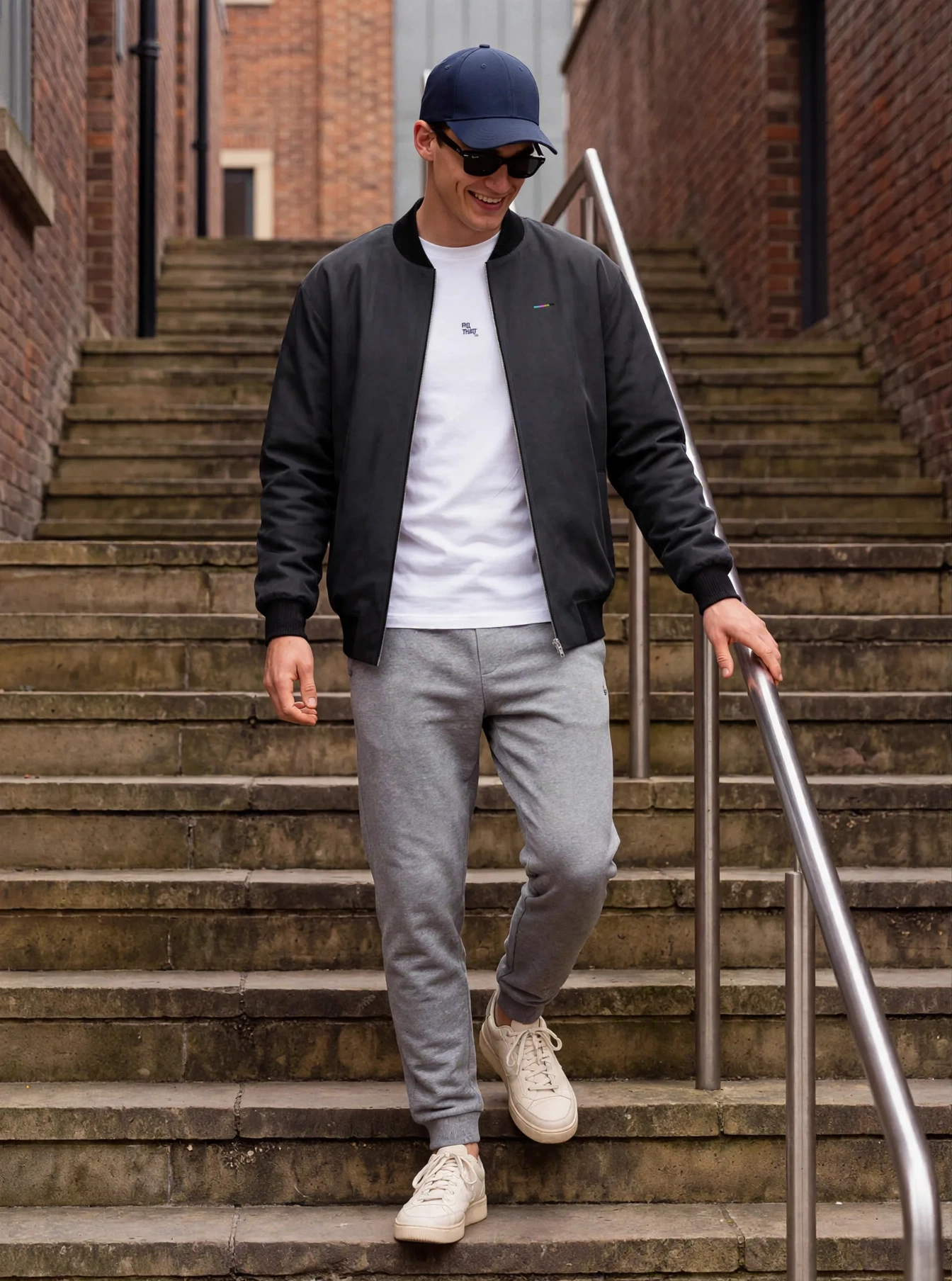 Charcoal Bomber, front view, on model