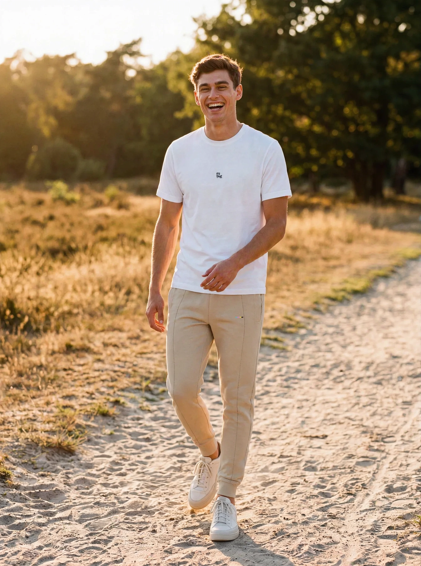 Oat Joggers LIMITED, front view, on model