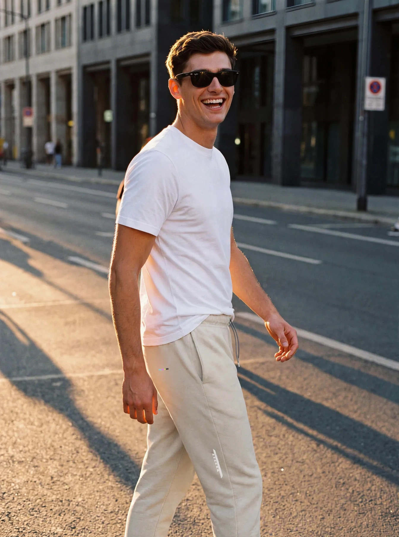 Stone Joggers, front view, on model