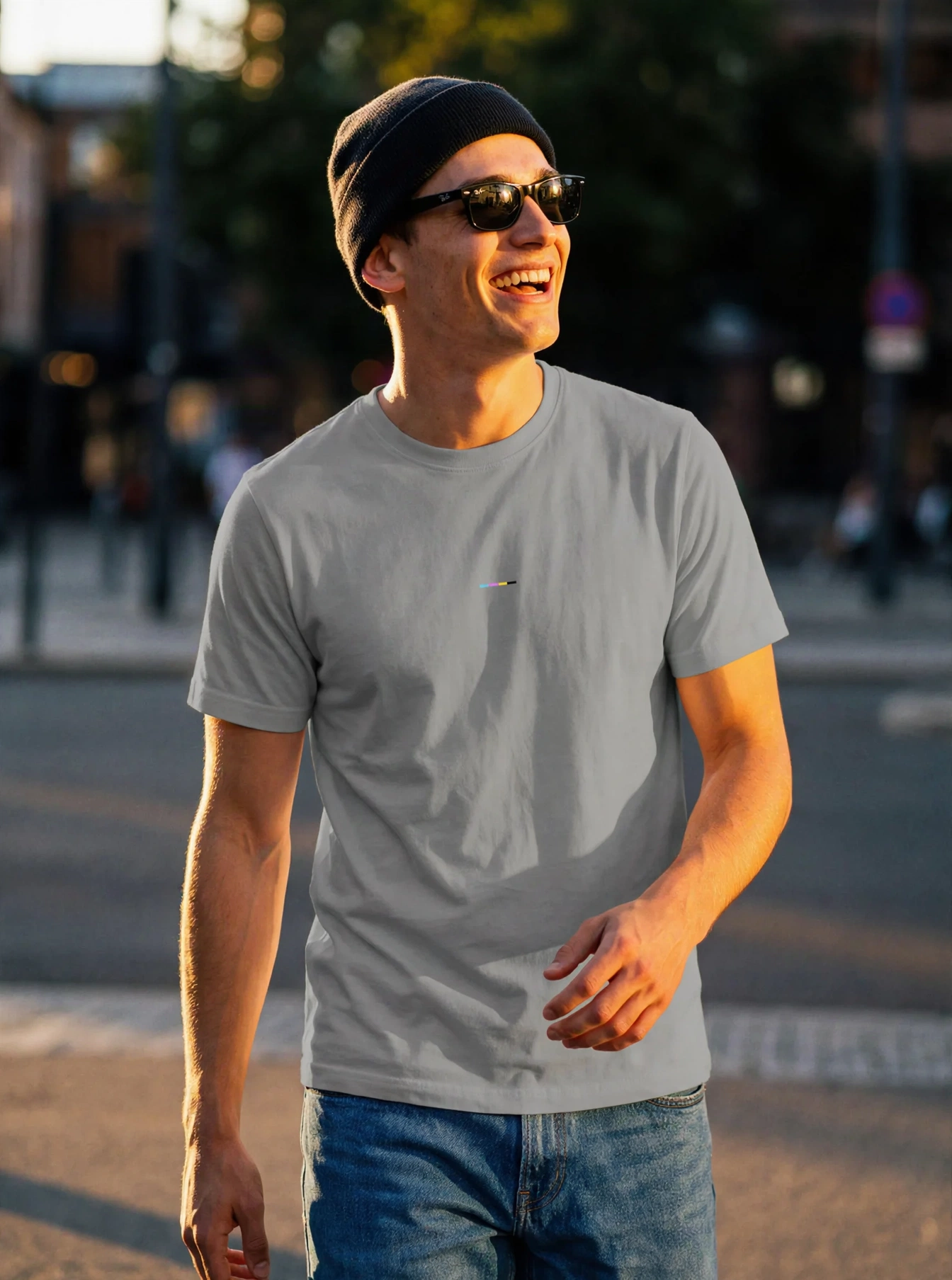 Ash T-Shirt, front view, on model