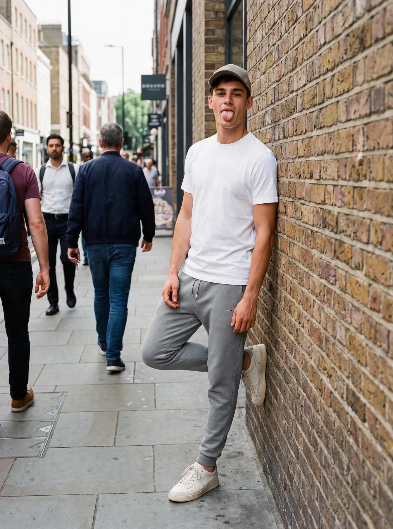 Ash Joggers, front view, on model