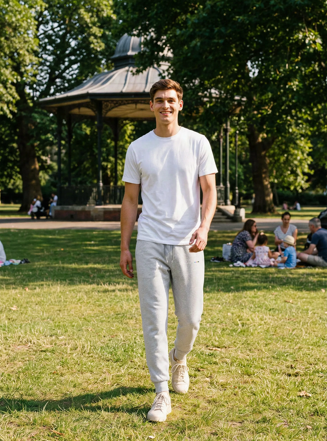 Mist Joggers, front view, on model