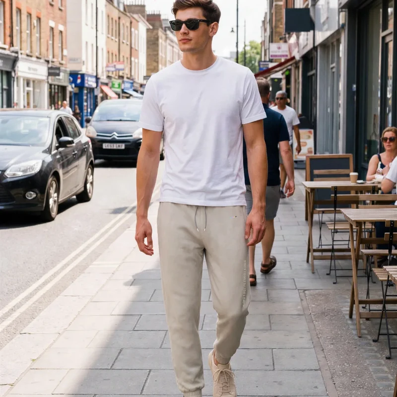 Stone Joggers, front view, on model