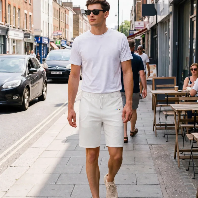 Chalk Shorts, front view, on model