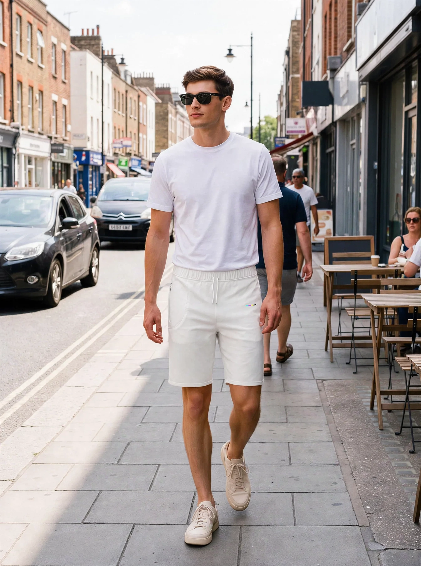 Chalk Shorts, front view, on model