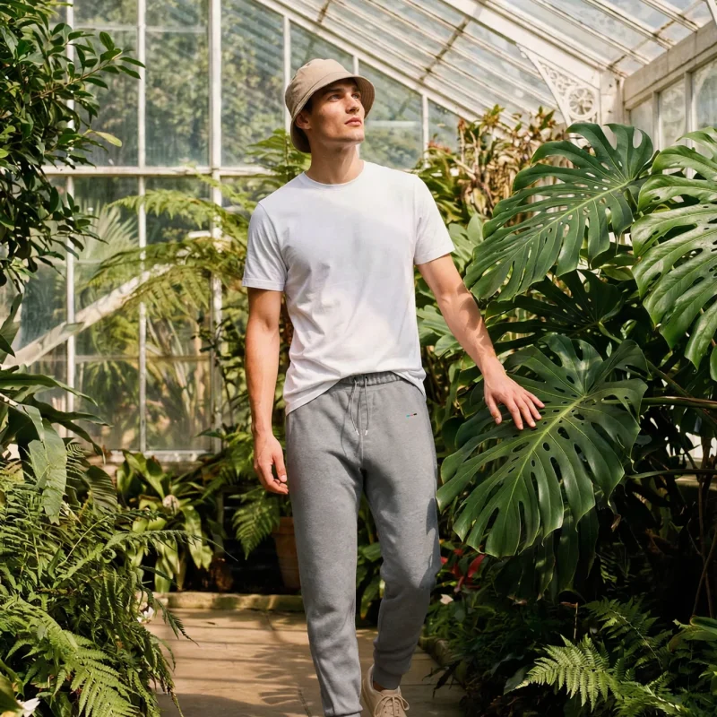 Ash Joggers, front view, on model