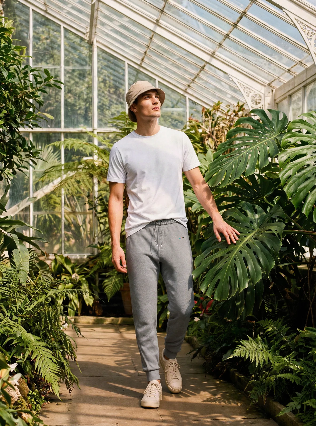 Ash Joggers, front view, on model