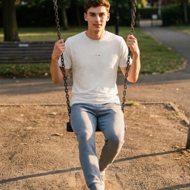 Chalk T-Shirt, front view, on model