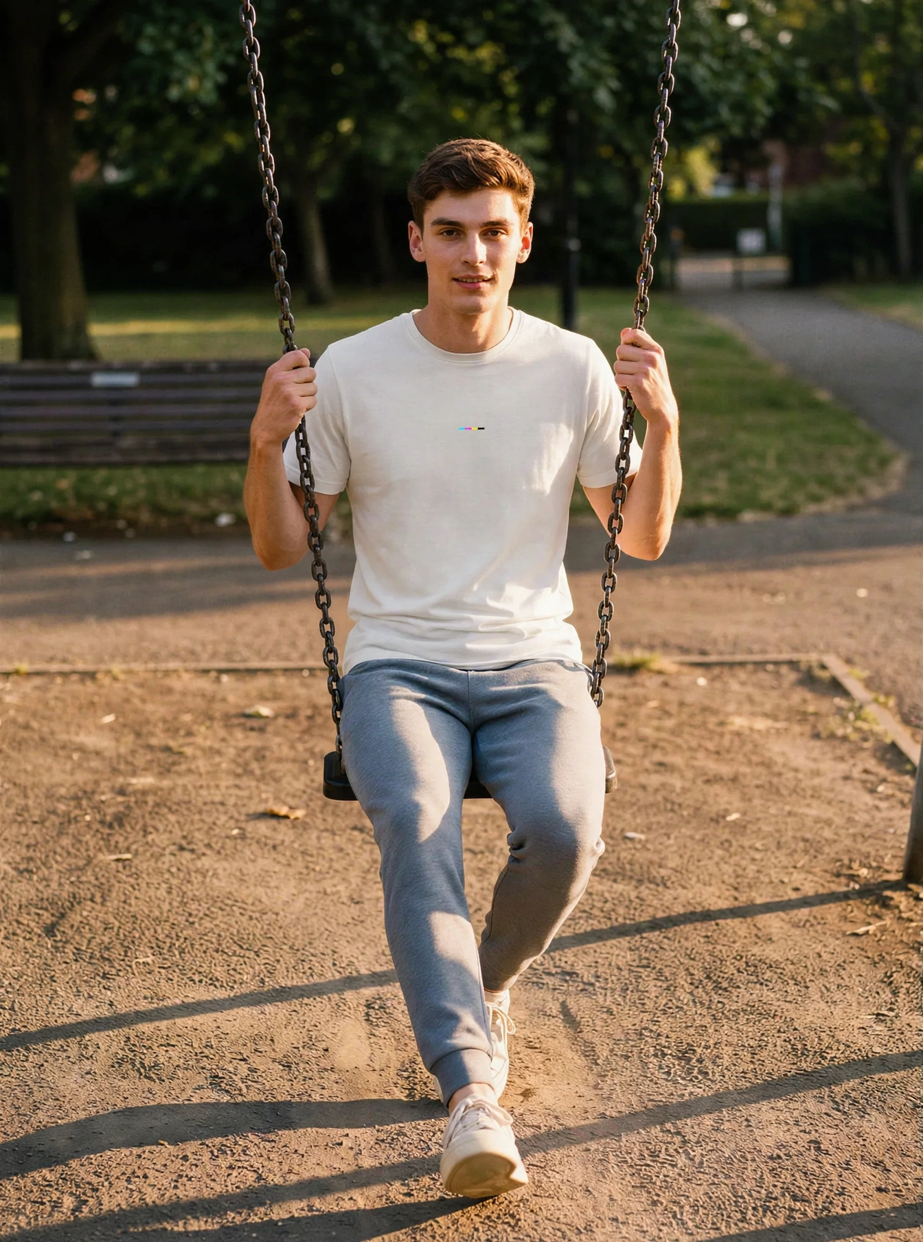 Chalk T-Shirt, front view, on model