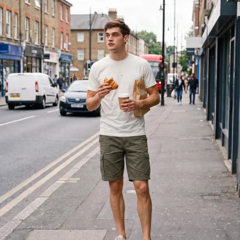 Chalk T-Shirt, front view, on model