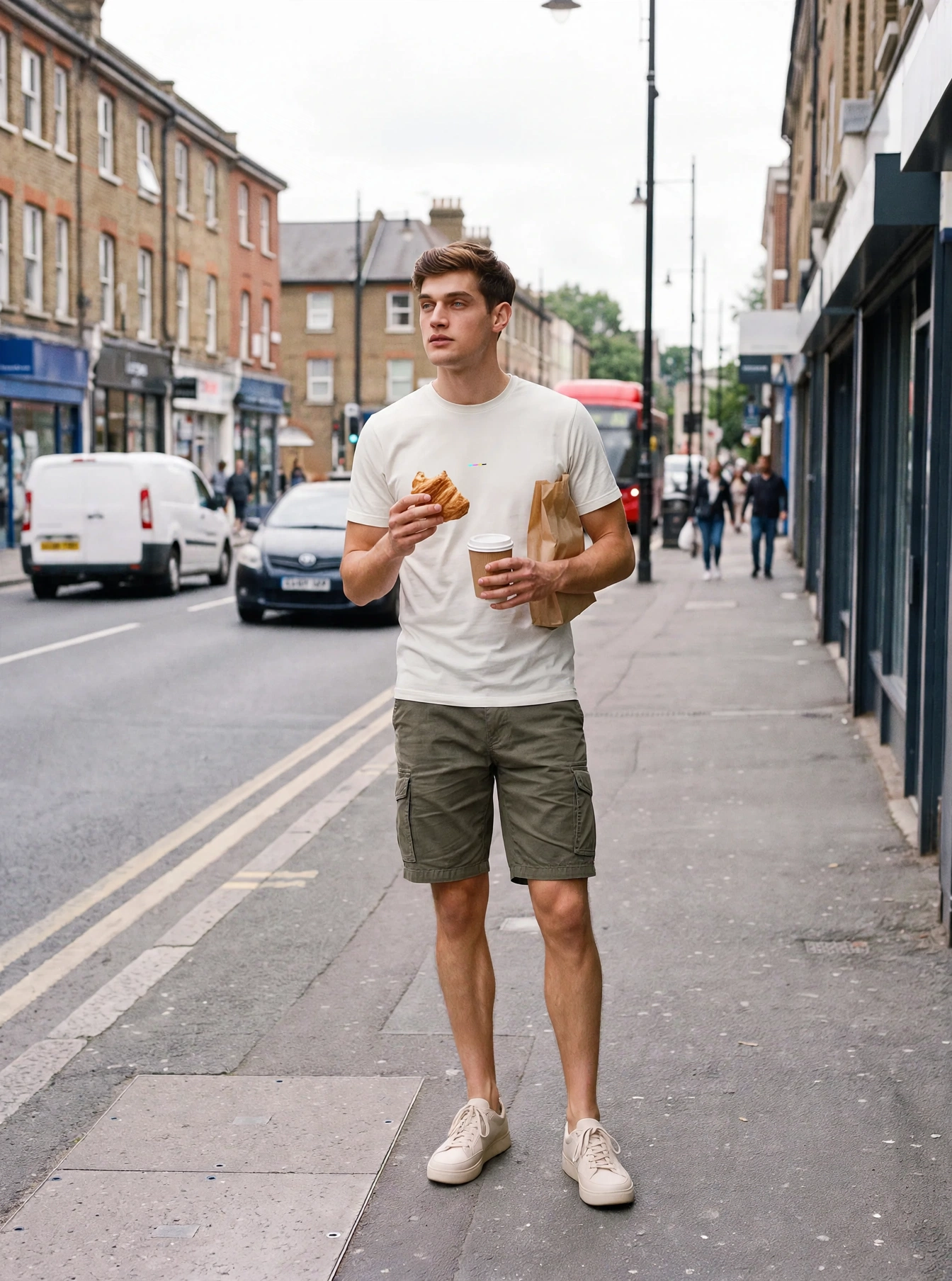Chalk T-Shirt, front view, on model