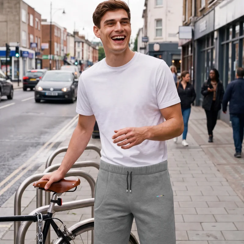 Ash Shorts, front view, on model