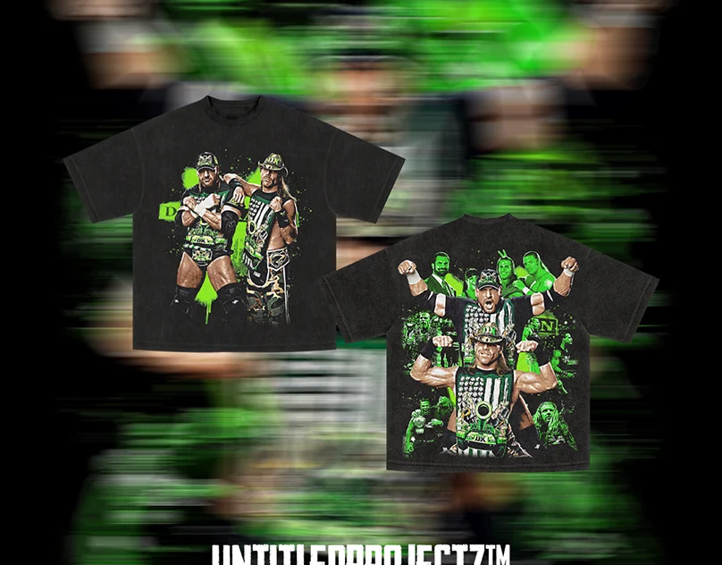 Bootleg D-Generation X t-shirt design featuring stylised DX-inspired graphics on a streetwear silhouette, created by abimanyu iwari
