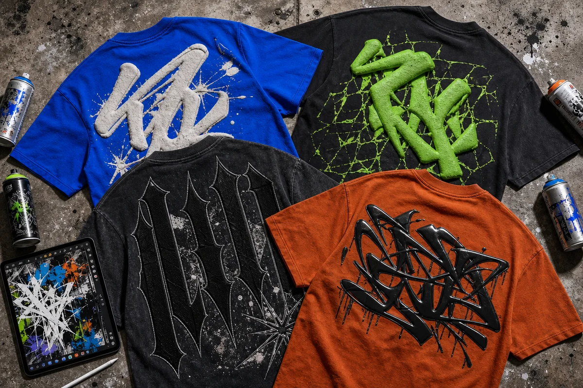 Urban Typography T-shirt Designs: Streetwear Bundle (AI & EPS)