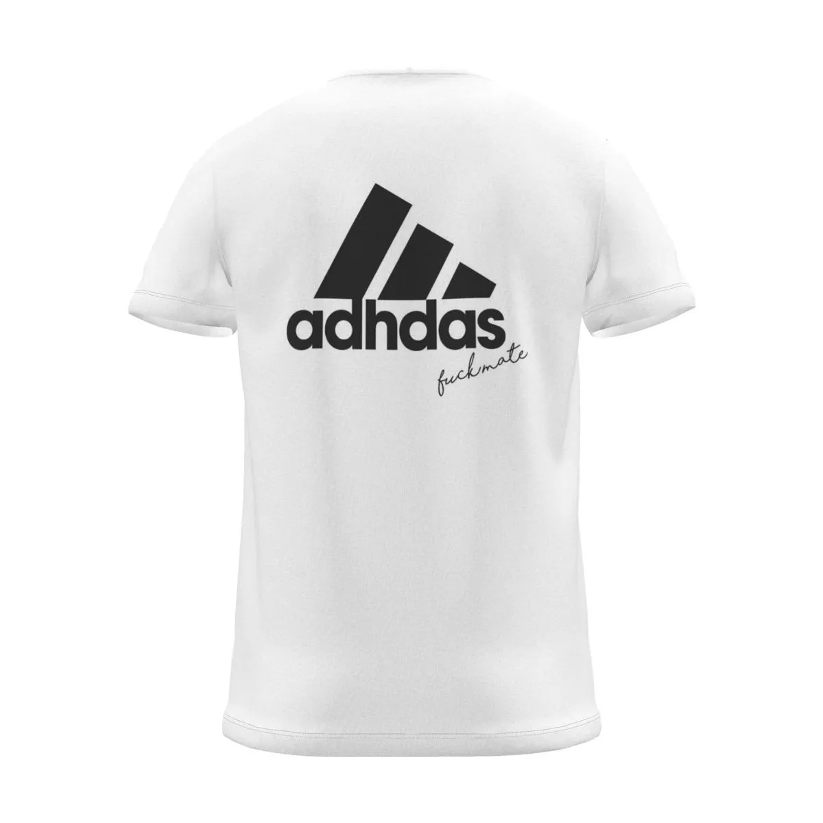ADHDas Backprint Tee, white, back view