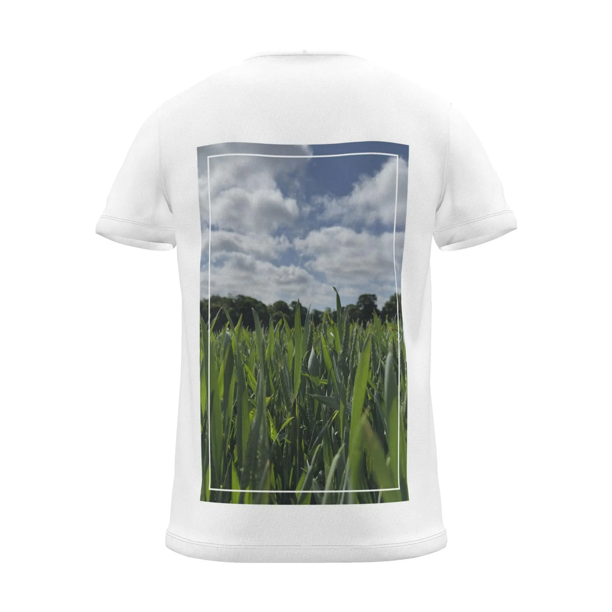 'Green Blades' Photo Print | Backprint T-shirt, back view