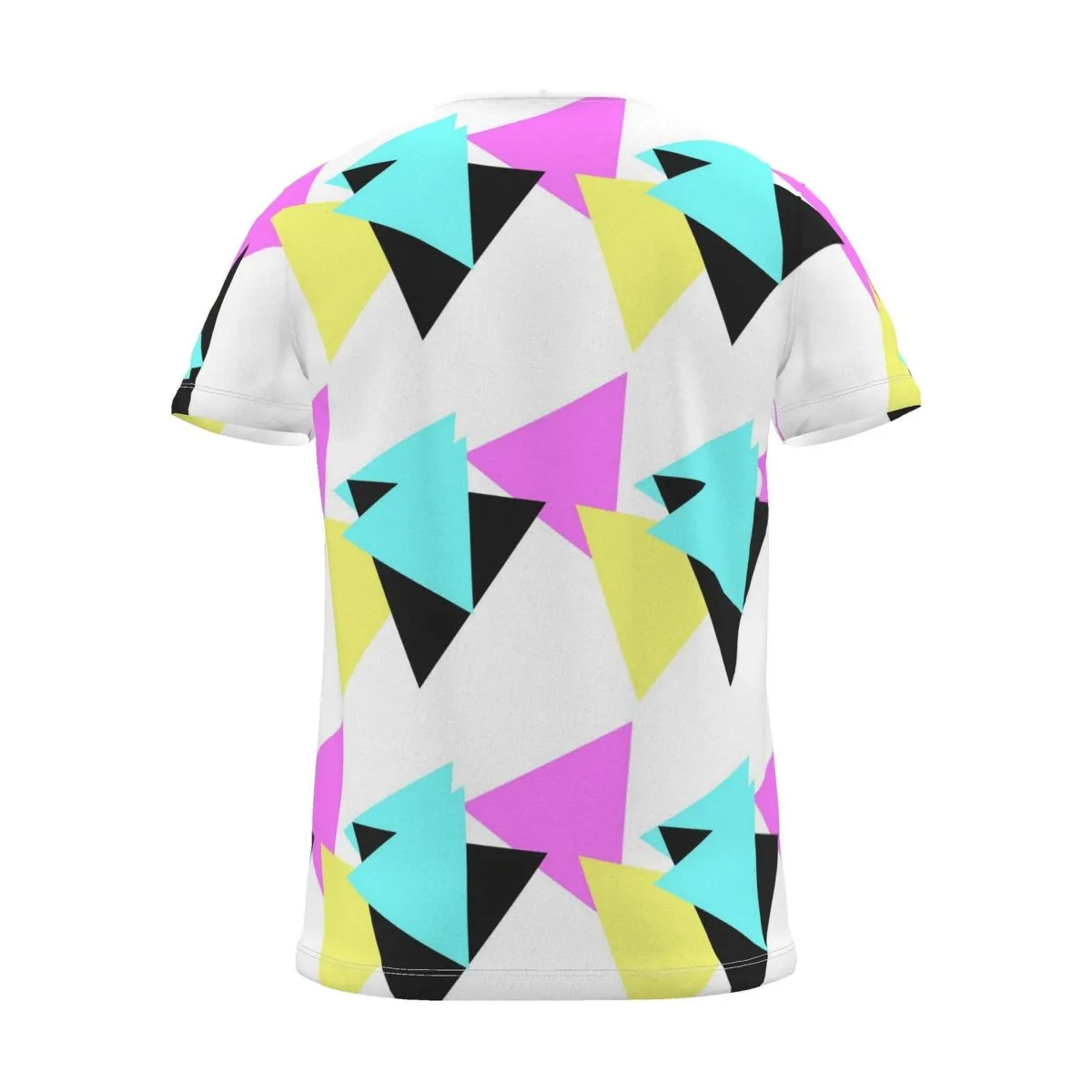 Geo Blocks All-Over Print T-Shirt, white, back view