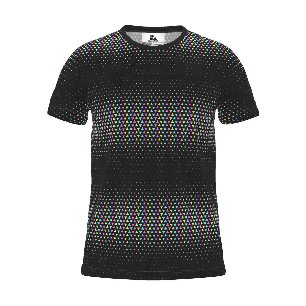 Geo Halftone All-Over Print T-Shirt, black, front view