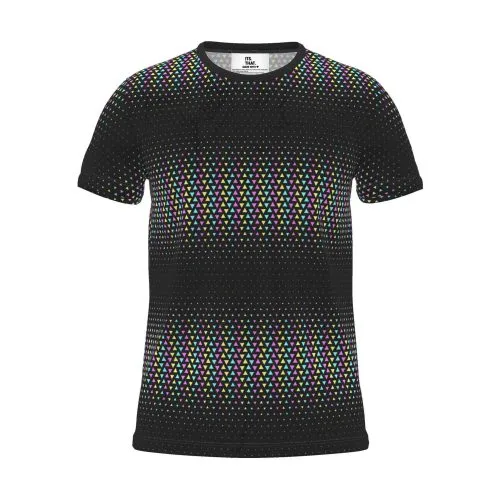 Geo Halftone All-Over Print T-Shirt, black, front view