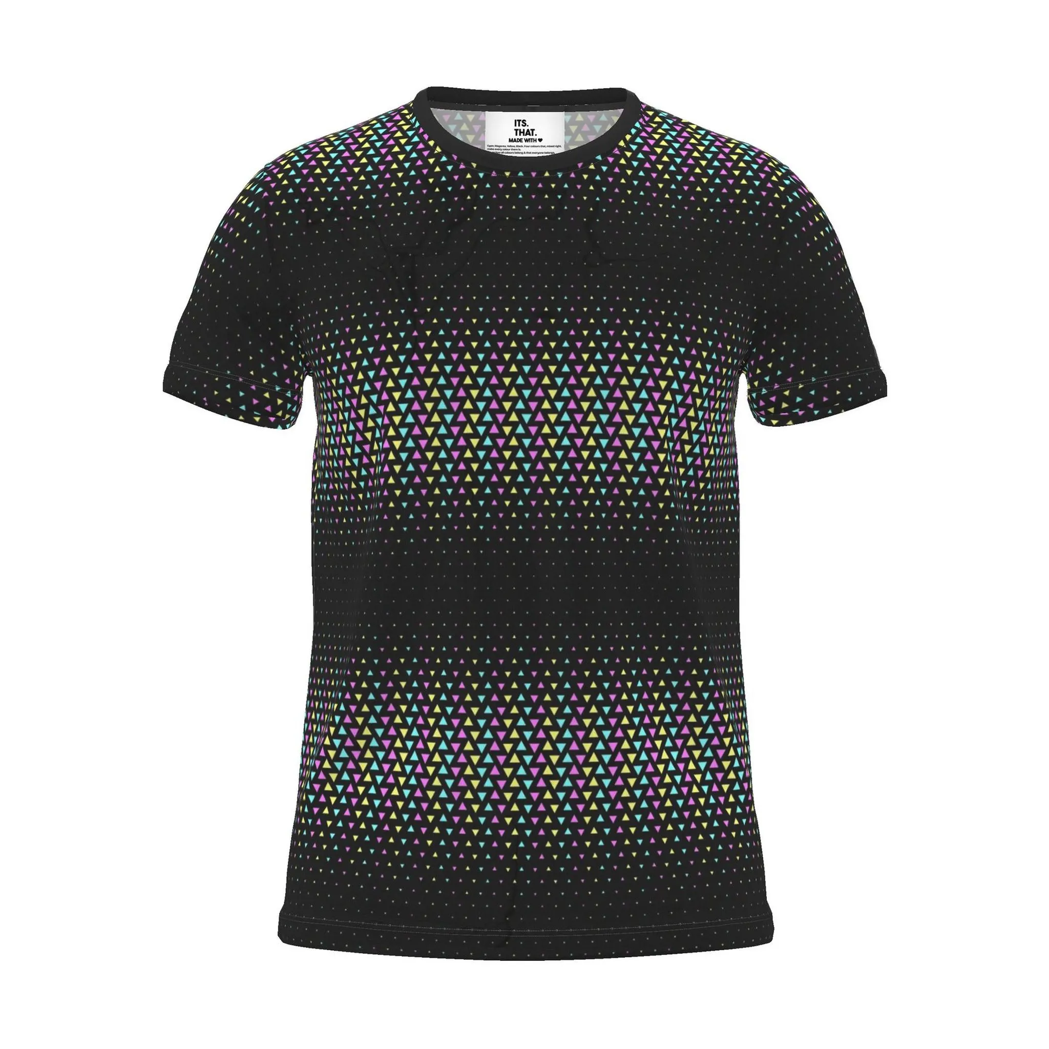 Geo Halftone All-Over Print T-Shirt, black, front view