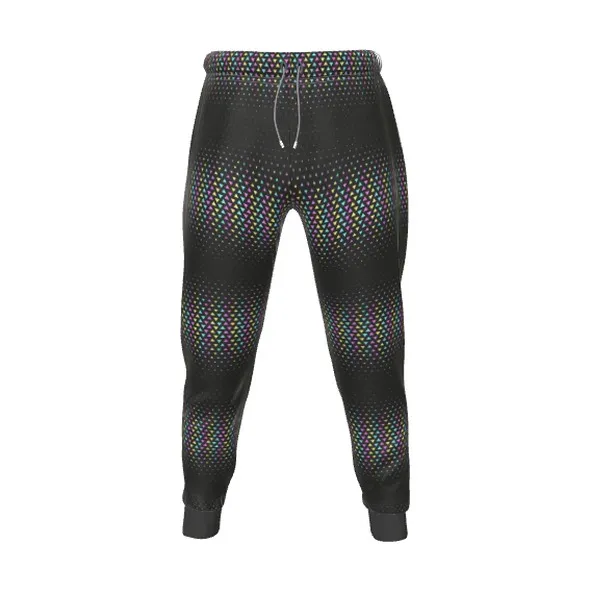 Black Halftone Joggers, front view
