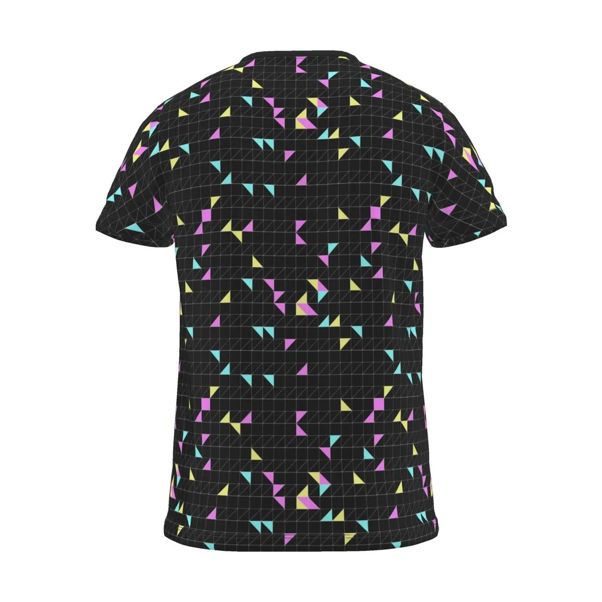 Geo Mesh All-Over Print T-Shirt, black, back view